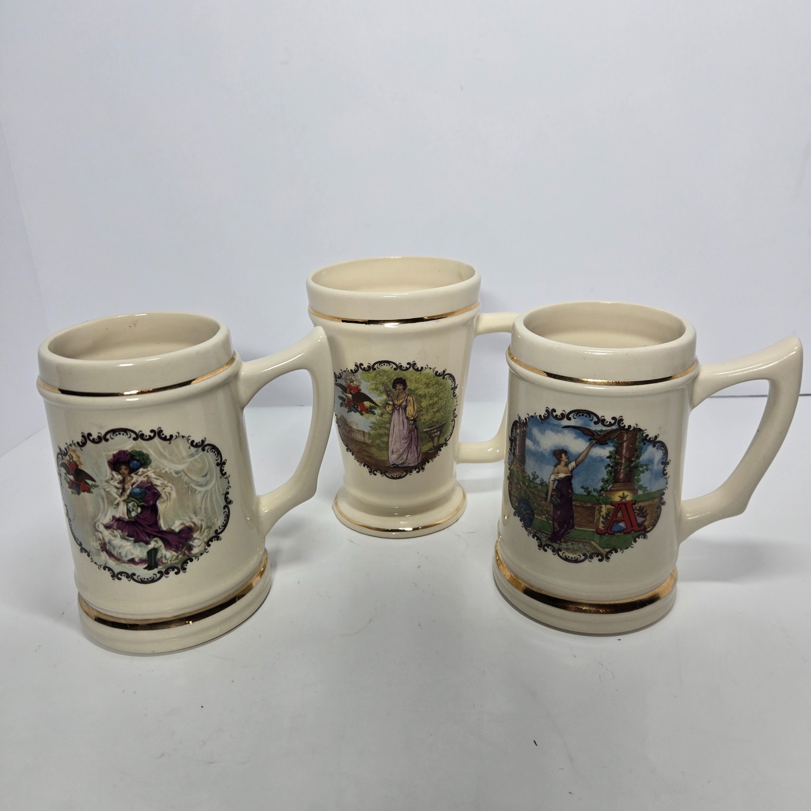 Vtg. Beer Mugs: The Budweiser Girls (Lot of 3)