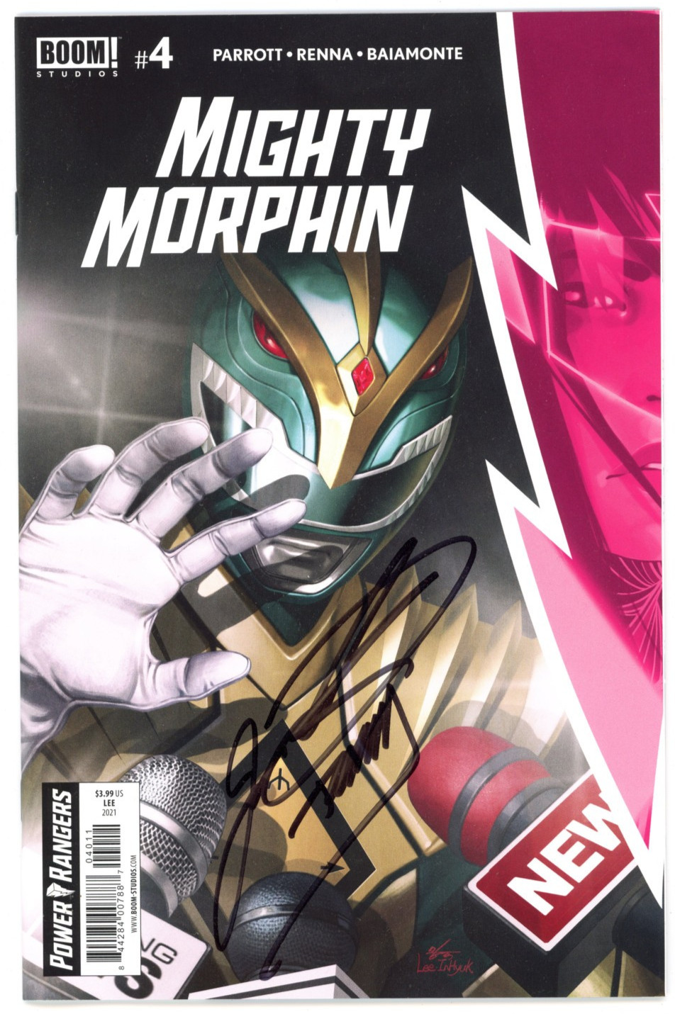 Mighty Morphin #4 Inhyuk Lee Cover (BOOM, 2021) - Signed - Jason David Frank