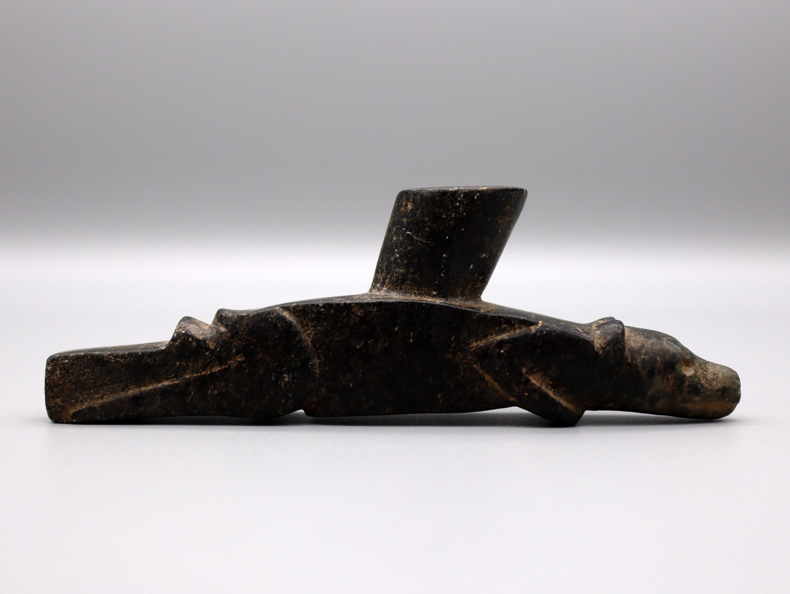 Carved Steatite Wolf Pipe Carved Steatite Wolf Pipe