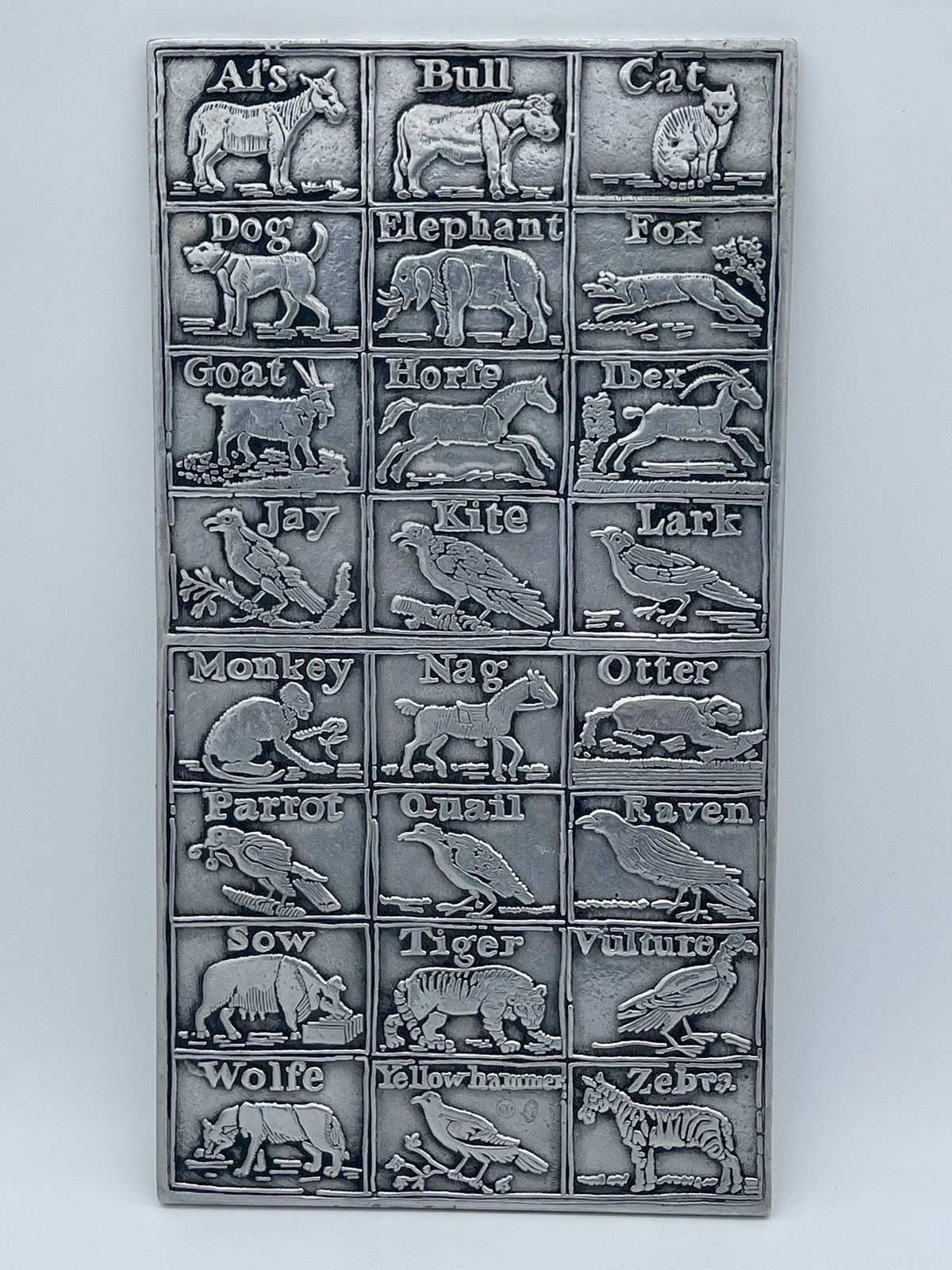 Vintage Wilton Armetale Animal Alphabet Pewter Plaque Vintage Wilton Armetale Animal Alphabet Pewter Plaque