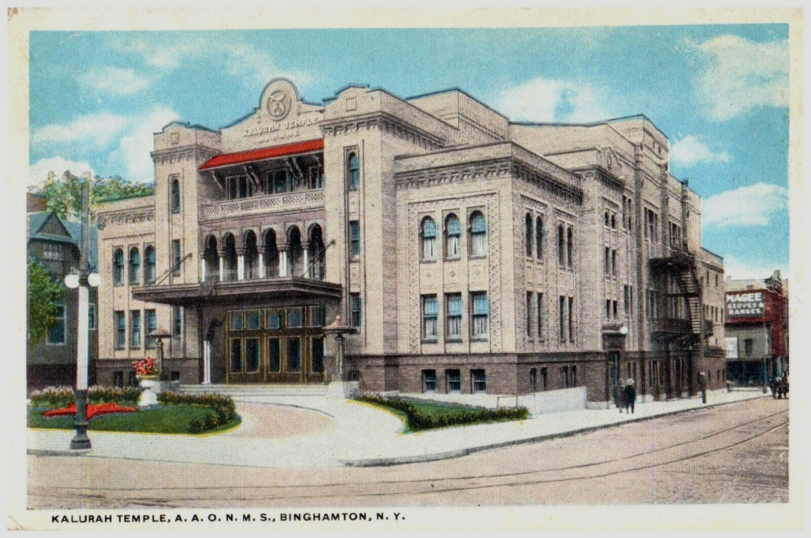 Vintage Postcard 1921 Kalurah Shriners Temple, Binghamton, New York (NY)