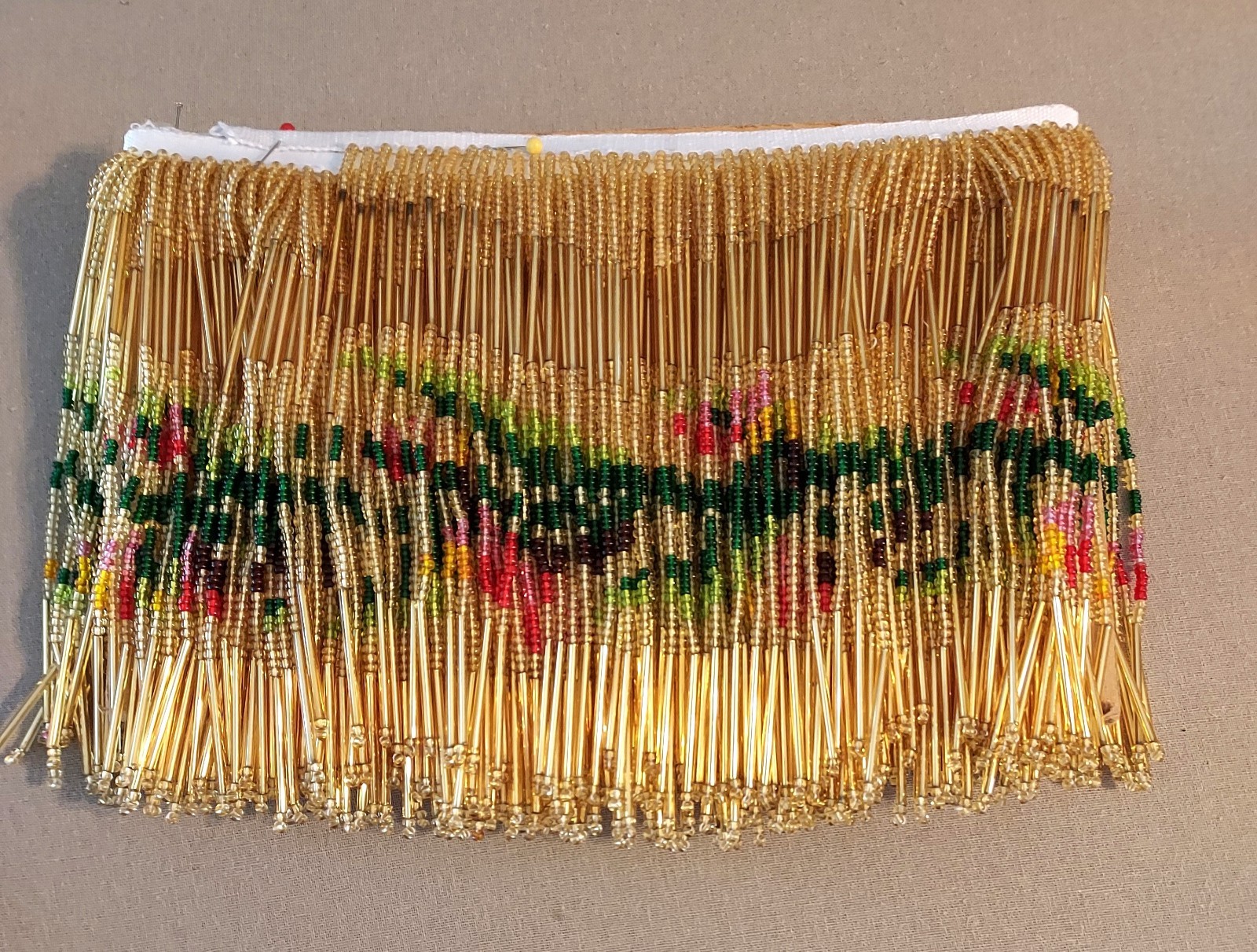 Vintage Gorgeous Old Stock Italian Glass Beaded Lampshade Fringe 2yds 24 Vintage Gorgeous Old Stock Italian Glass Beaded Lampshade Fringe 2yds 24