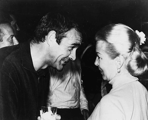 Actors Sean Connery Lana Turner chatting a party honor of film \'Ki- Old Photo