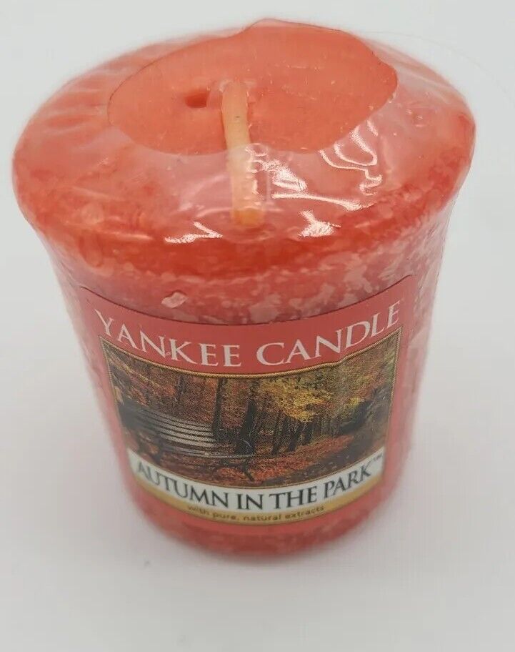 NEW Yankee Candle AUTUMN IN THE PARK Votive RETIRED SCENT Sealed Never Burned