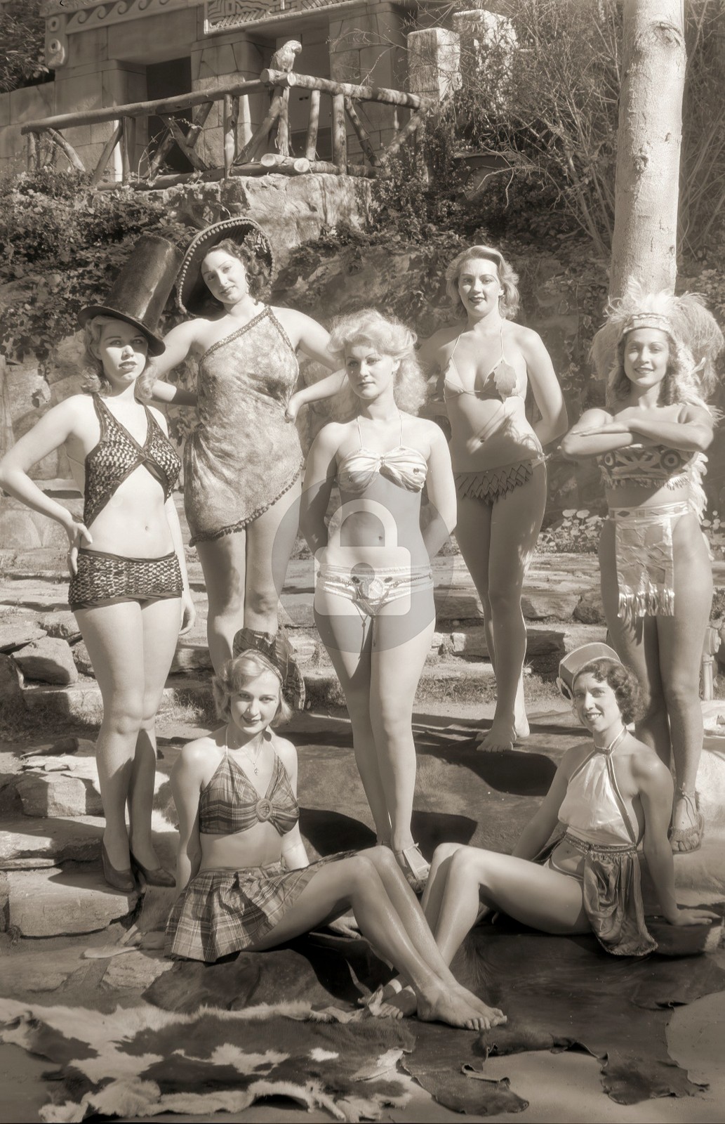 Zoro Garden Nudist Colony San Diego CPIE c1935 Performers RPPC Postcard COPY