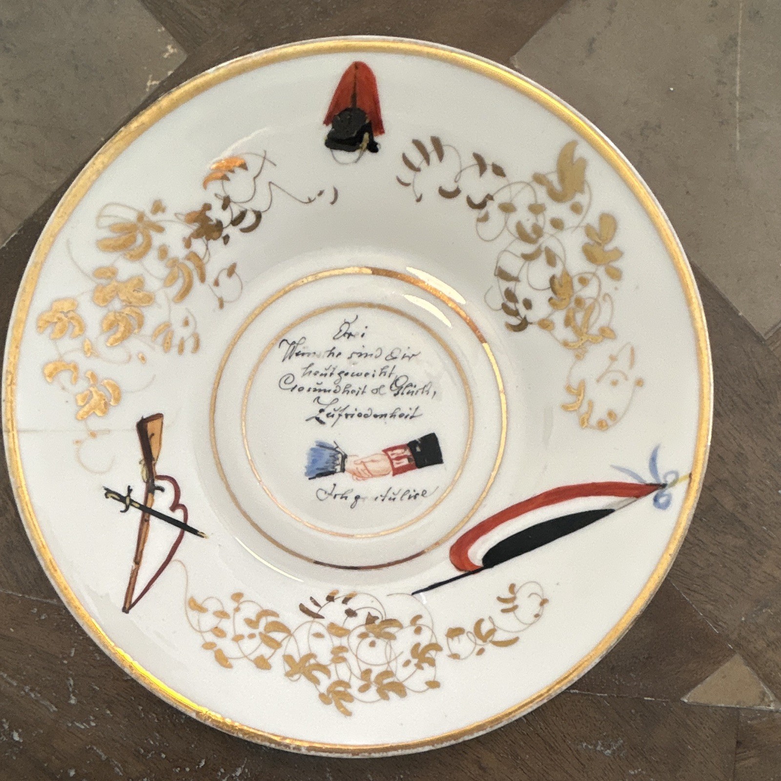 Antique German Studentenverbindung (Studentika) hand-painted porcelain plate