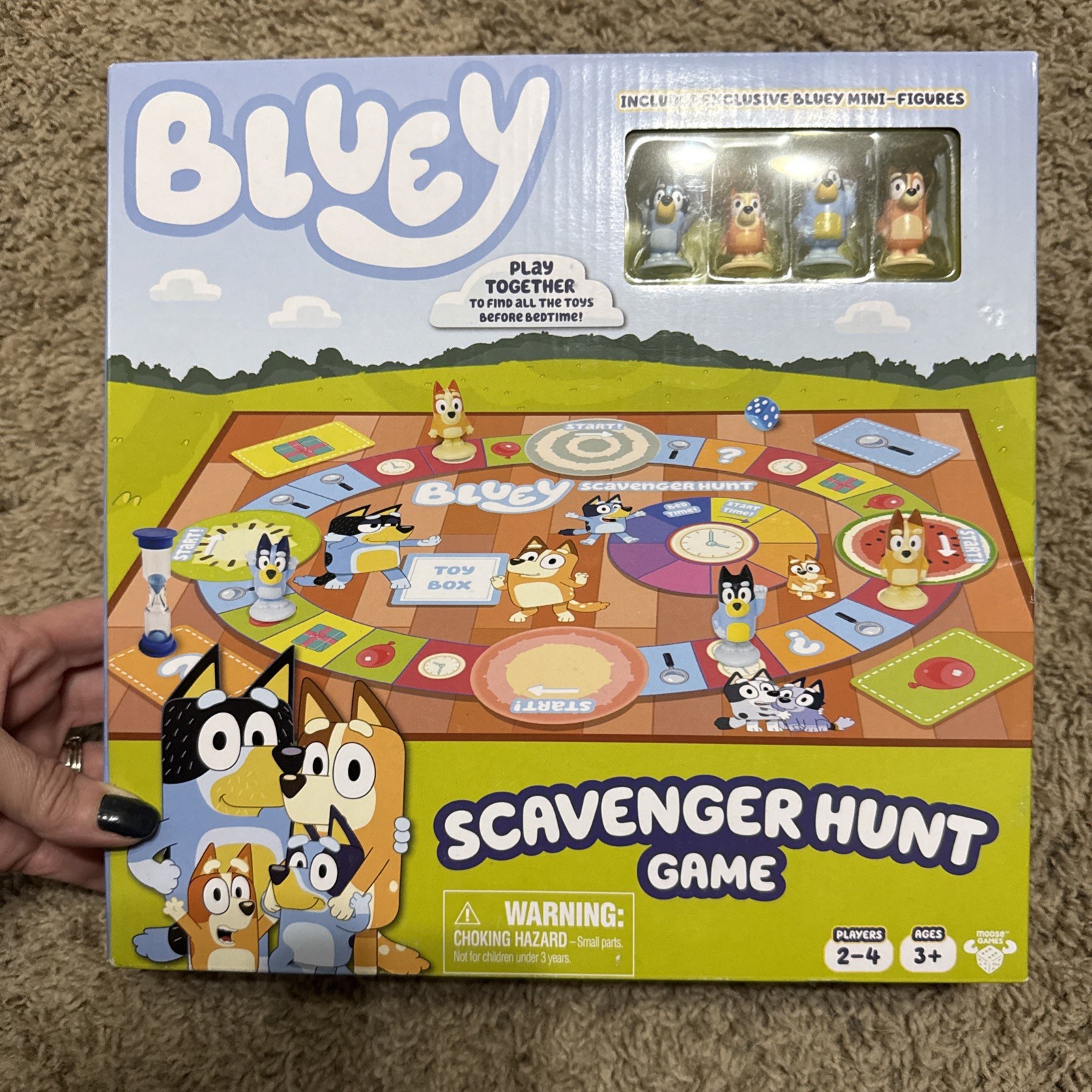 NIB Bluey Scavenger Hunt Game w/Mini Figures by Moose Games