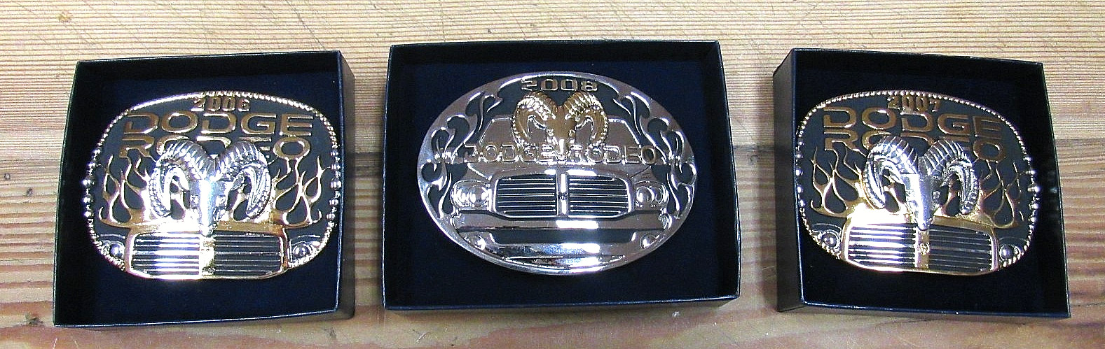 Montana Silversmiths DODGE Rodeo 2008 2007 2006 3D Tricolor Belt Buckles NIB