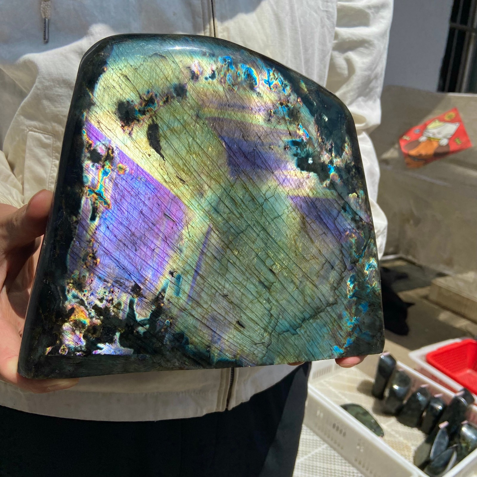 20.7LB Natural Labradorite Quartz Crystal Freeform Mineral Specimen Healing