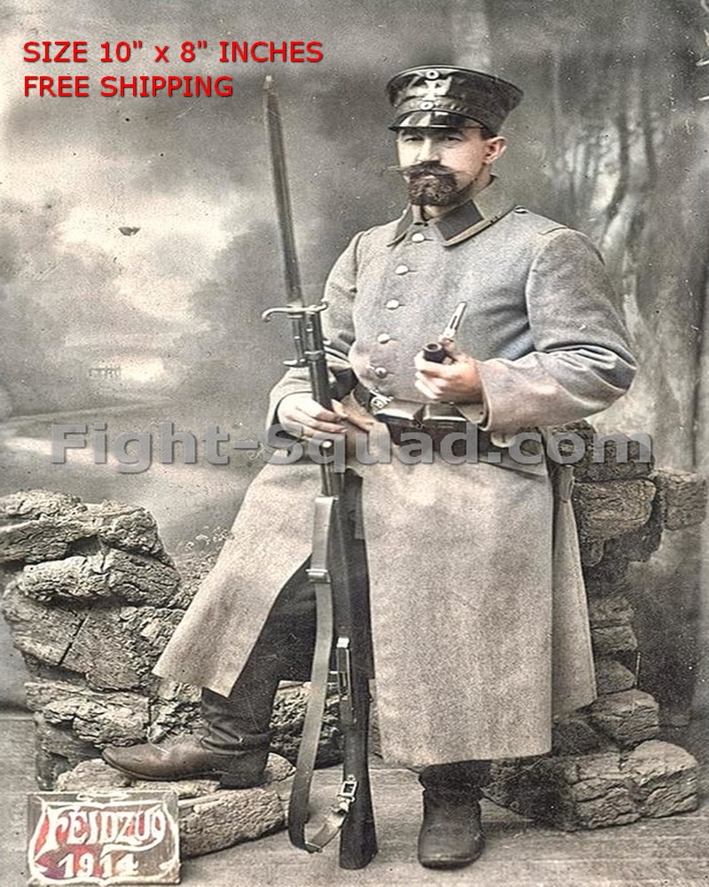 WW1 8x10 Photo Belgium 1914 WWI German Landsturm Soldier in Namur O3938