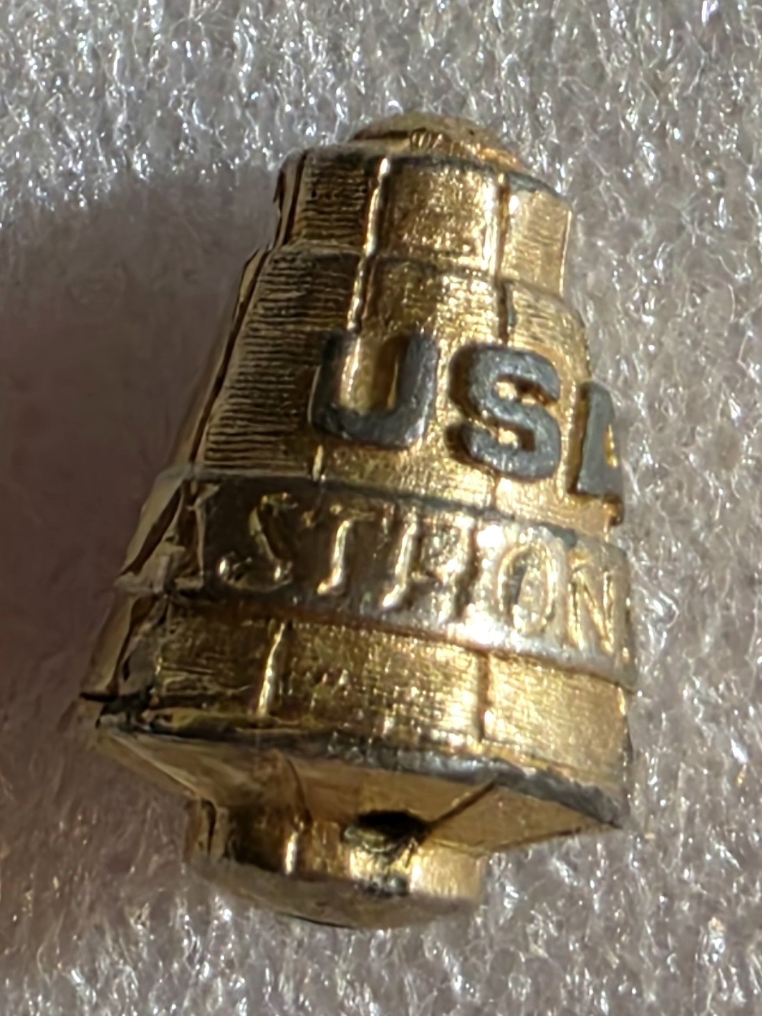 Vintage USA Astronaut Gold Tone Small Lunar Module Ship Dimensional Fob Decor Vintage USA Astronaut Gold Tone Small Lunar Module Ship Dimensional Fob Decor