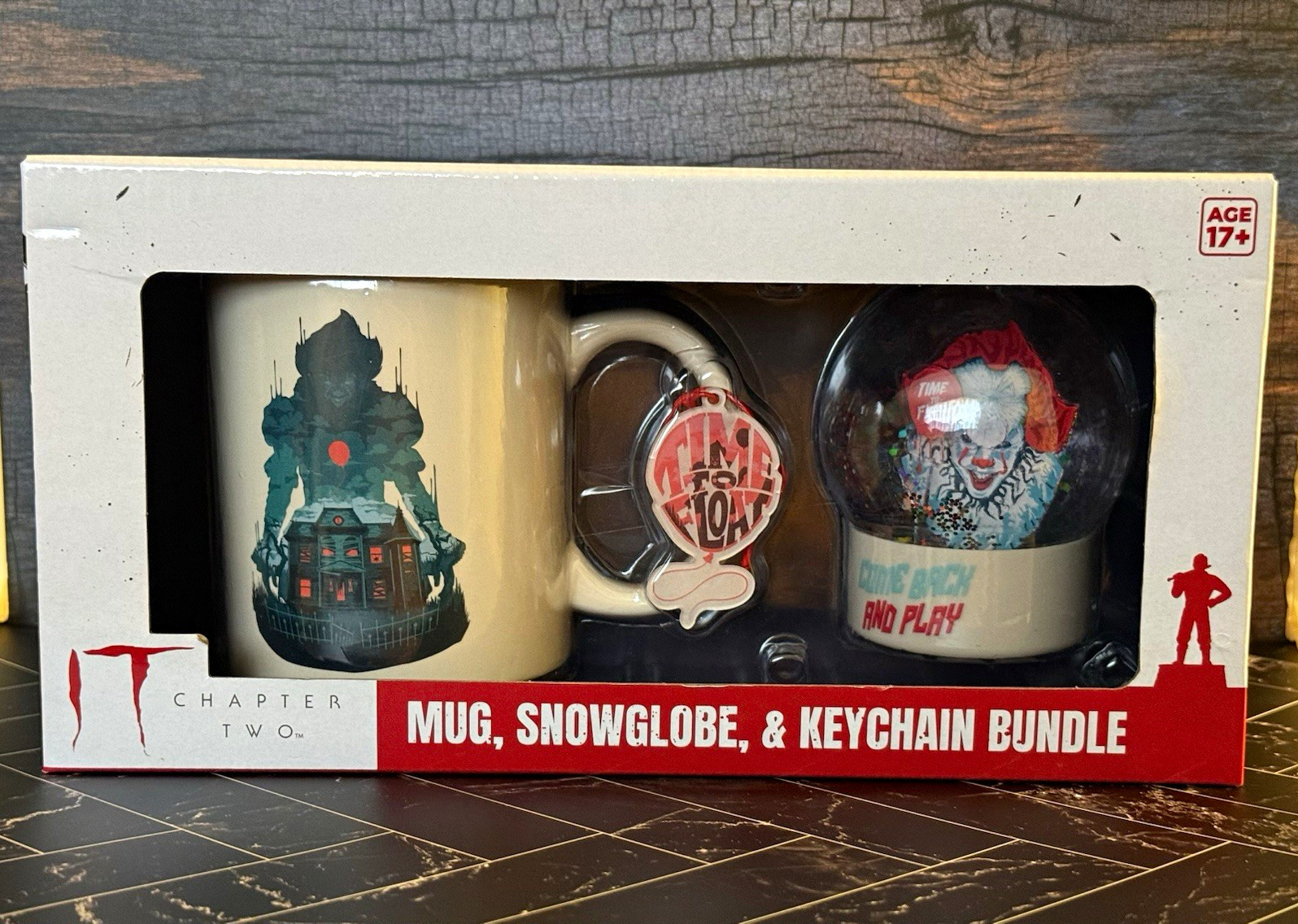 CultureFly IT Chapter Two Pennywise Boxed Snow Globe, Mug & Keychain Bundle