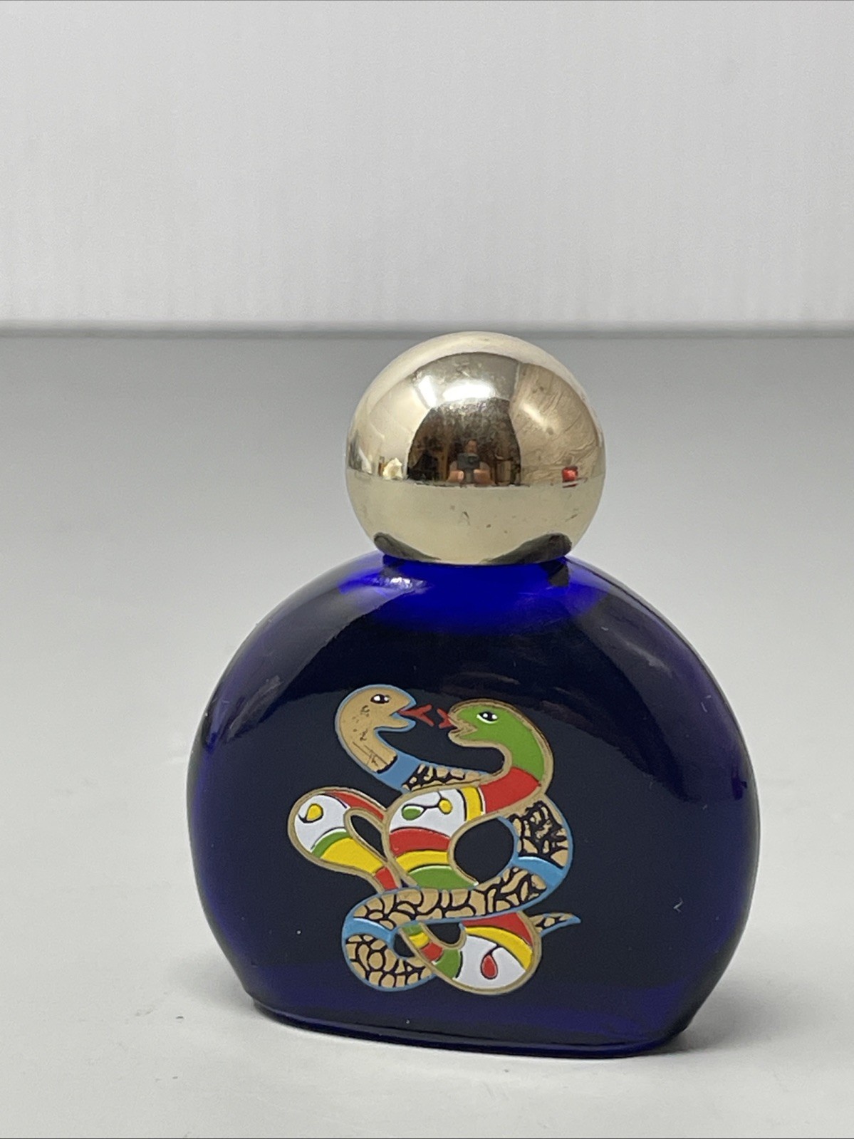 Vtg Mini Niki de Saint Phalle Cobalt Blue Twisted Color Snakes Perfume 6  ml
