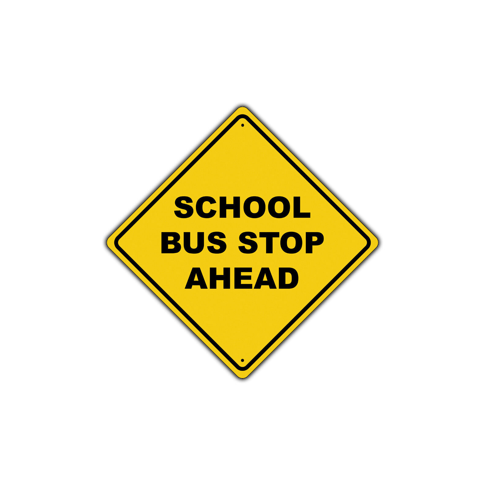 School Bus Stop Ahead Diamond Safety Notice Road Wall Decor Aluminum Metal Sign