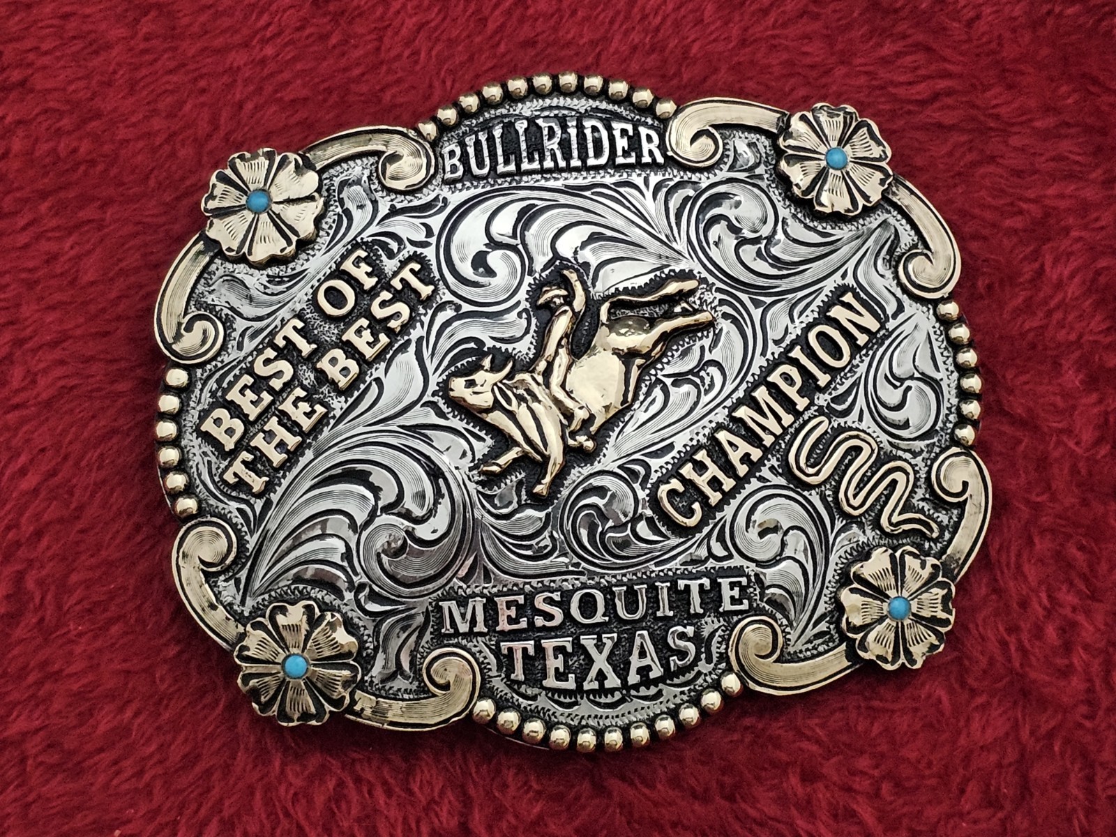 Bull Riding X~Treme Champion Rodeo Trophy Buckle☆Mesquite Texas☆Rare☆602