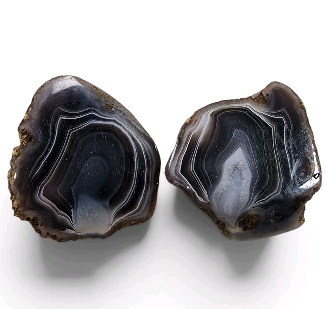 Agate Botswana Polished Pairs 87.8 grams. Agate Botswana Polished Pairs 87.8 grams.