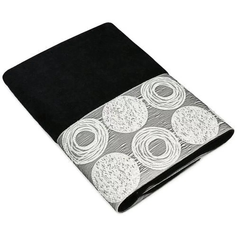 Avanti Linens Galaxy Circle Bordered Cotton Black Hand Towel