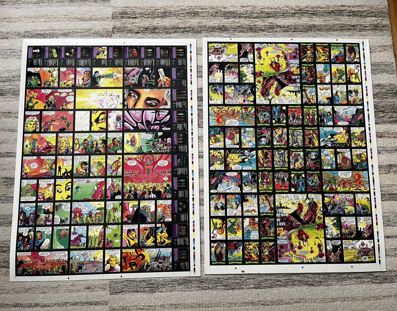 RARE Plasm The Death of Love 2 Uncut Sheets - Defiant Comics 1993 Shooter Lapham RARE Plasm The Death of Love 2 Uncut Sheets - Defiant Comics 1993 Shooter Lapham