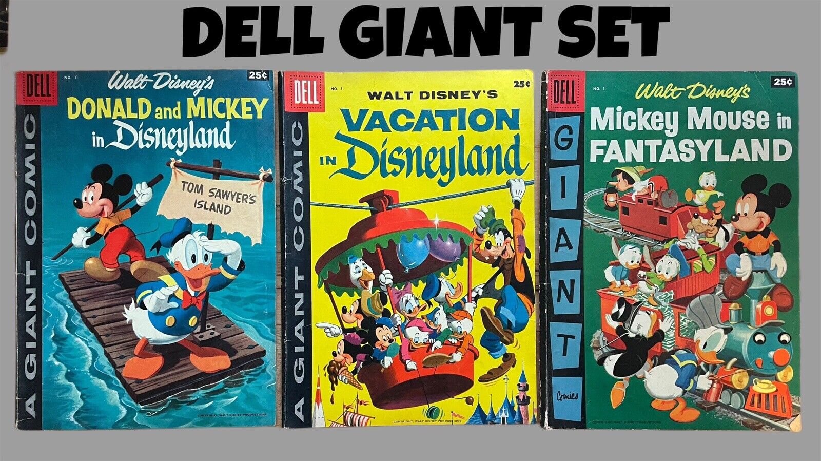 Dell Giant SET #1 Mickey Mouse Donal Duck