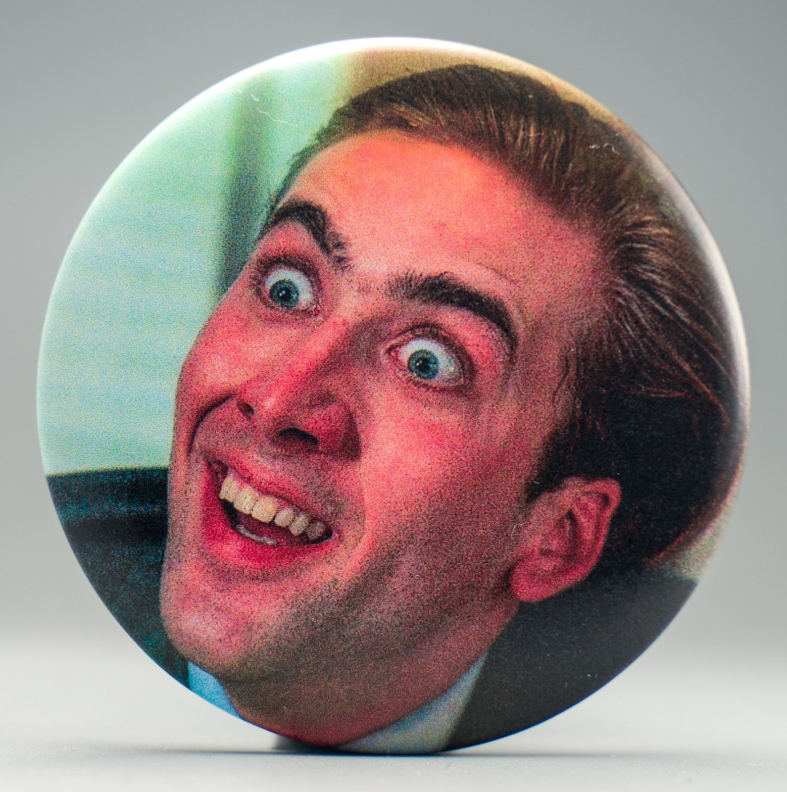 Nicolas Cage Button Pin 2.25\