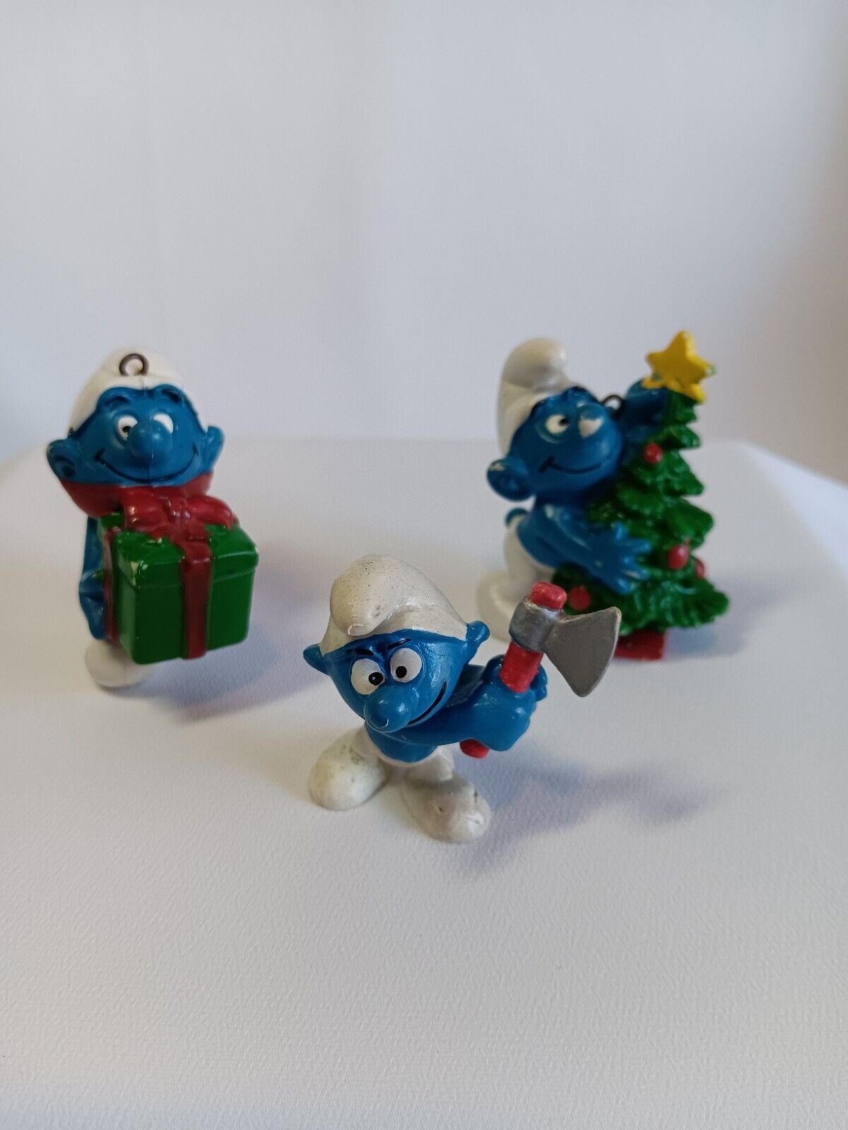 Vintage Smurf's Lot Of 3 Christmas Collectables 1981