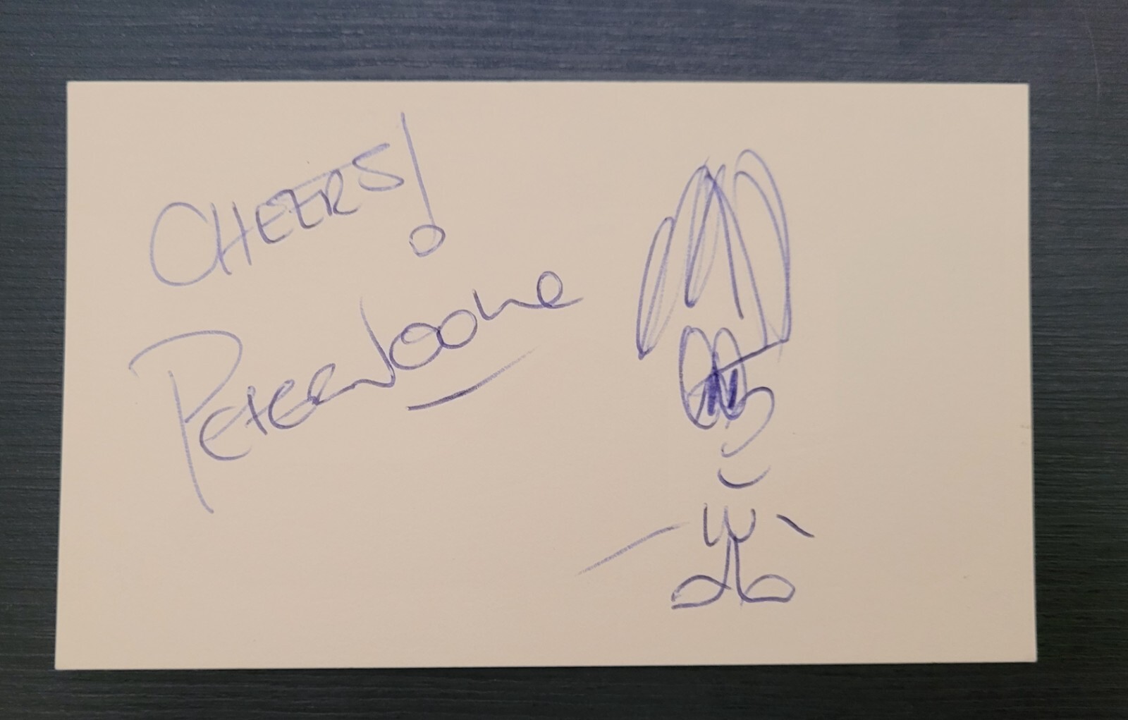 RARE Peter Noone signed Hermans Hermits SInger autograph 3x5 card with sketch