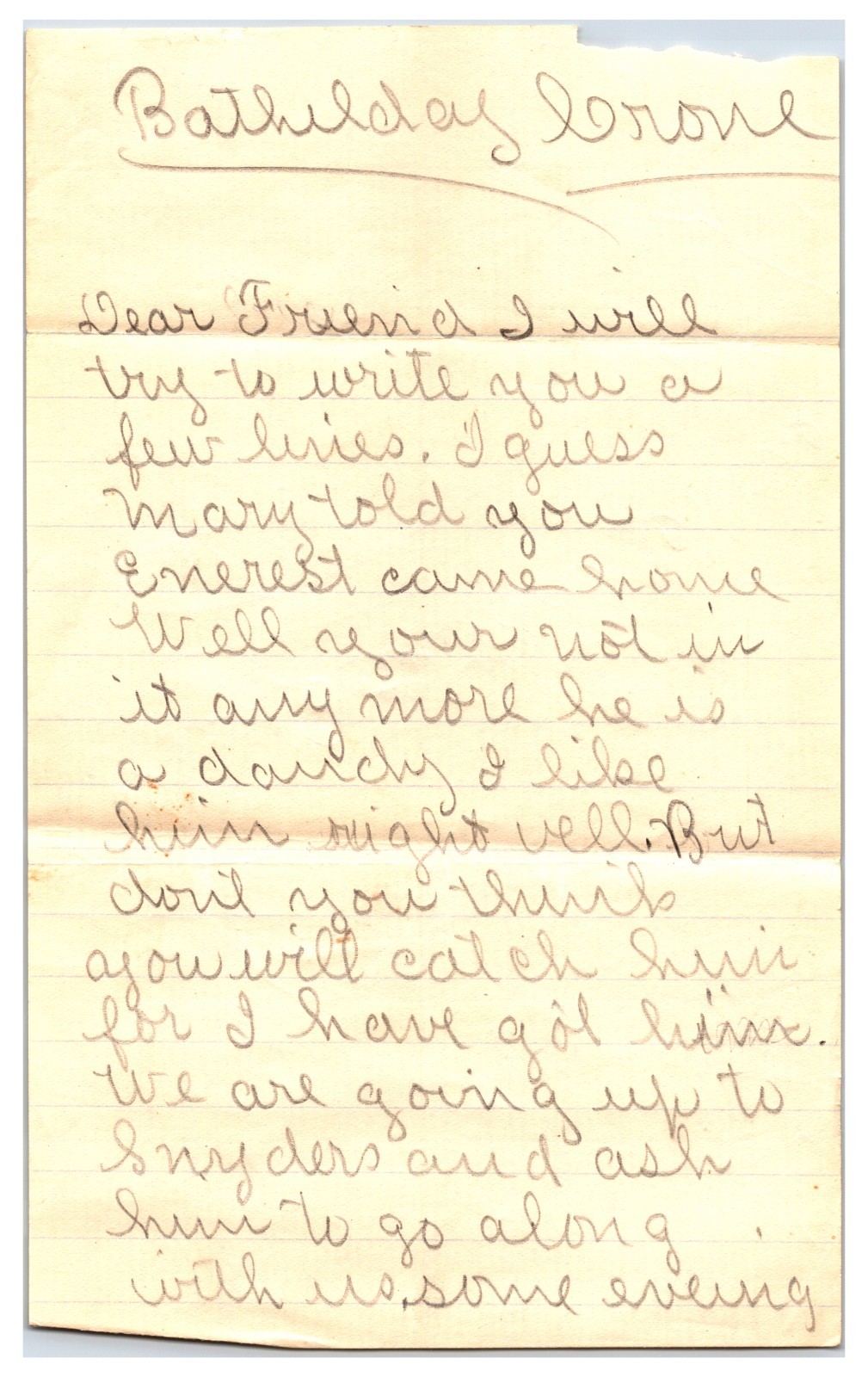 Vintage 1900s Handwritten Letter Between Friends ( From Pennsylvania ) - 2 Pages Vintage 1900s Handwritten Letter Between Friends ( From Pennsylvania ) - 2 Pages