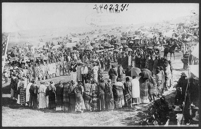 Photo:Rosebud Agency South Dakota 1893 Squaw Dance Indians Horses Wagons