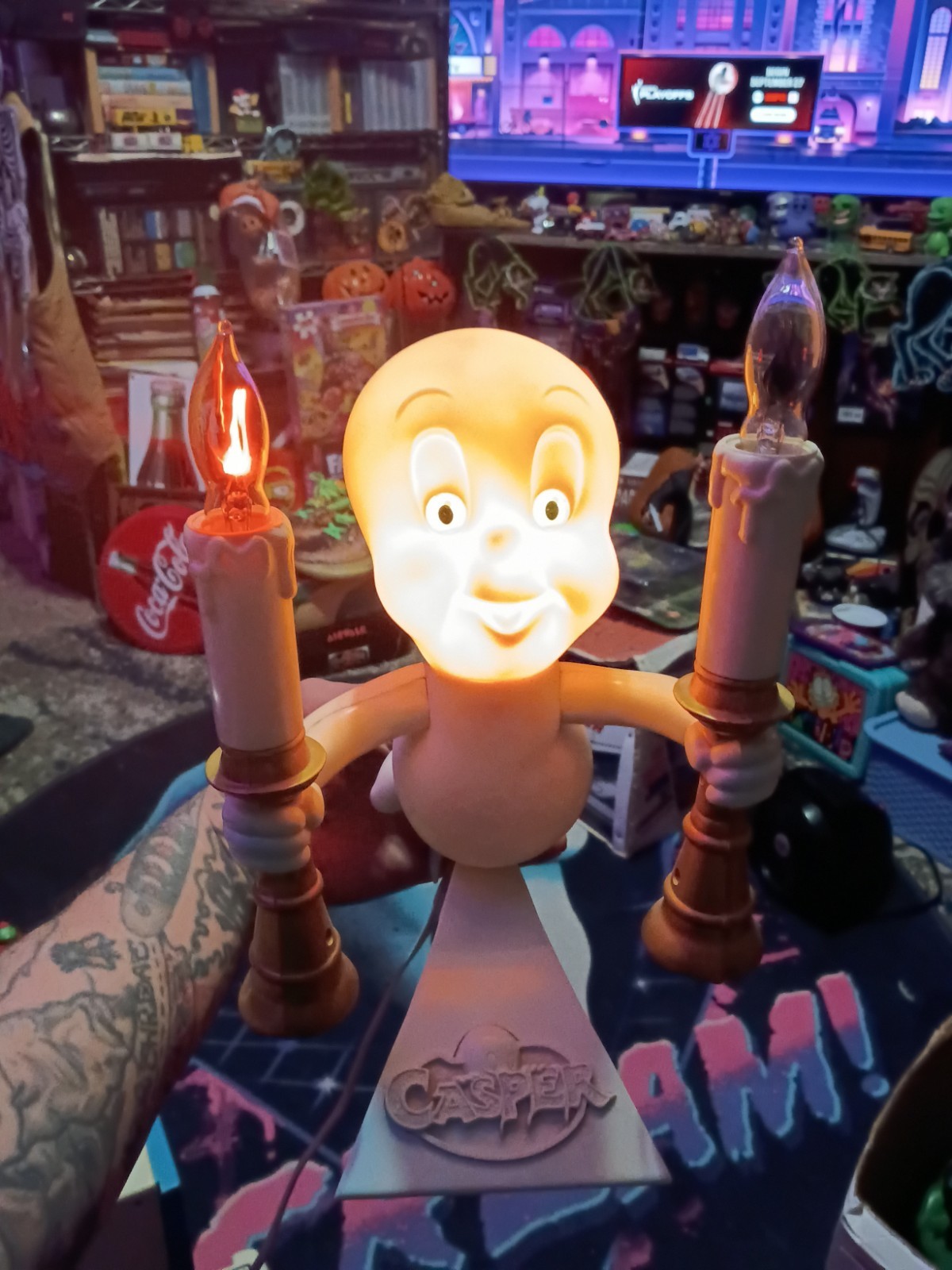 Vintage 1996 Trendmasters Casper The Friendly Ghost Candelabra Needs One Bulb