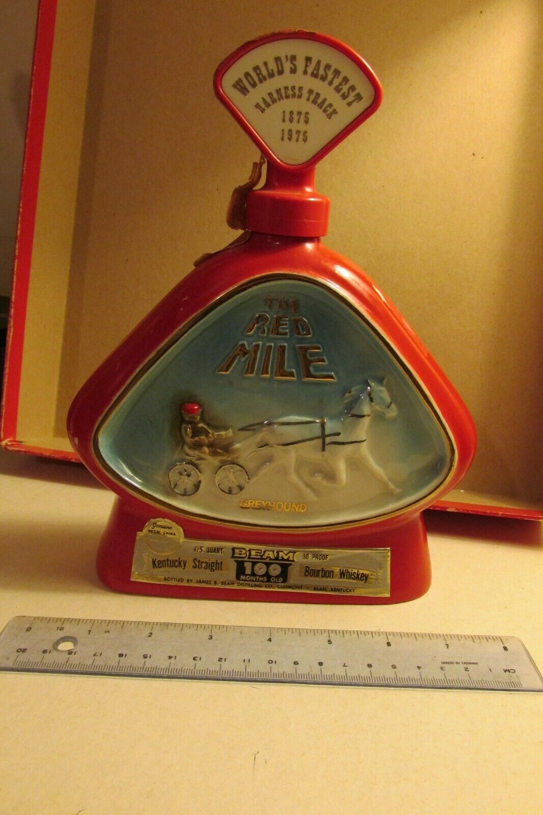 Vintage 1975 Jim Beam  The Red Mile Fastest Harness Track  