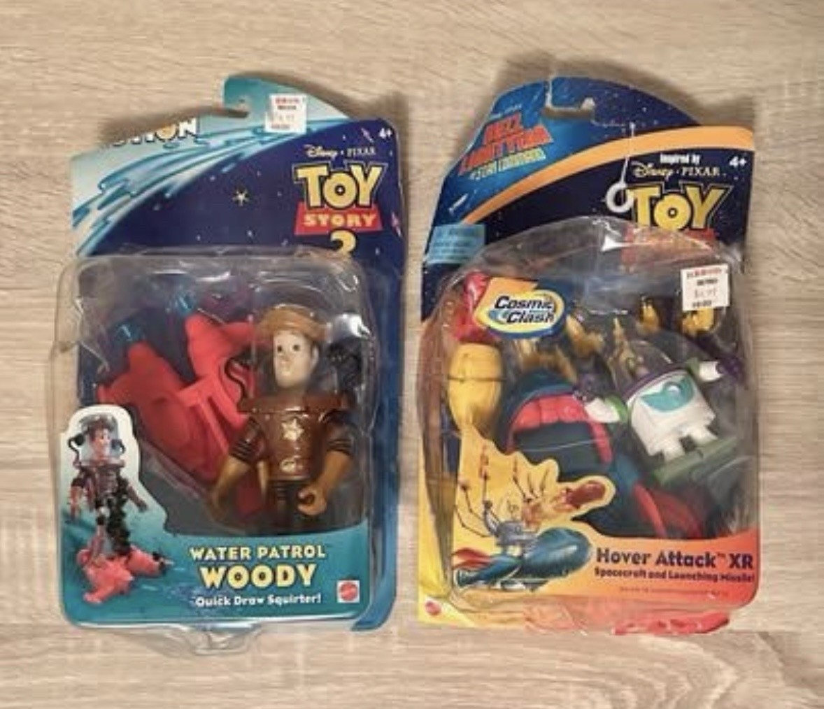 Vintage Mattel Toy Story 2 Water Patrol Woody & Hover Attack XR Action Figures