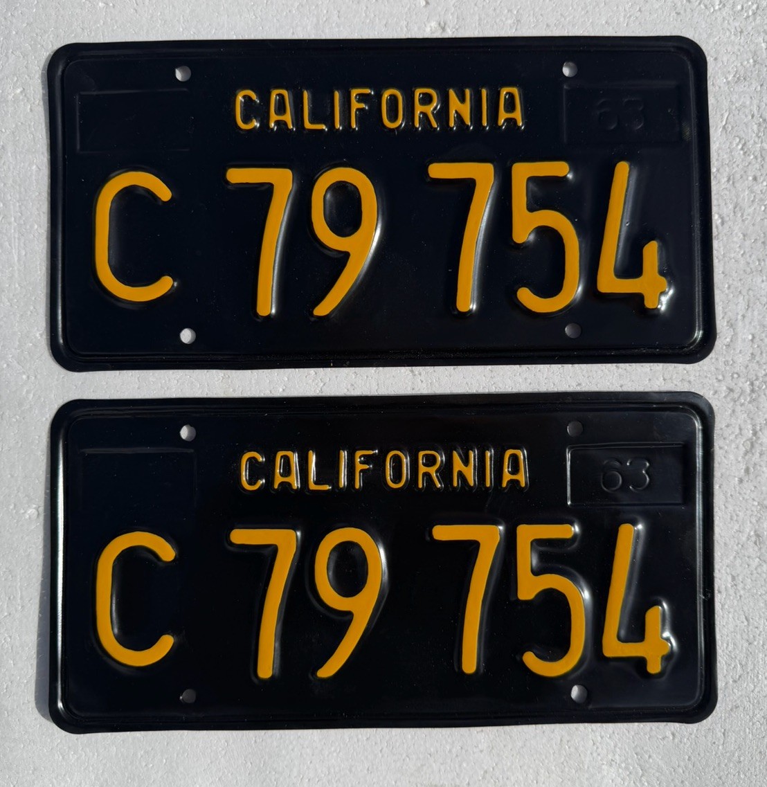 1963-1969 California Truck License Plates Pair. Restored, DMV Clear.
