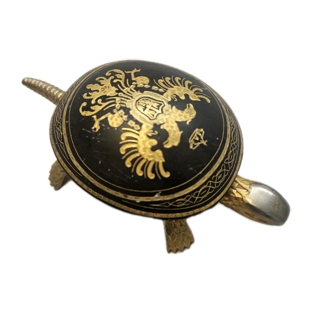 Beautiful Hotel Desk Bell Vintage BOJ Double End Ring Turtle Spain 1970\'s