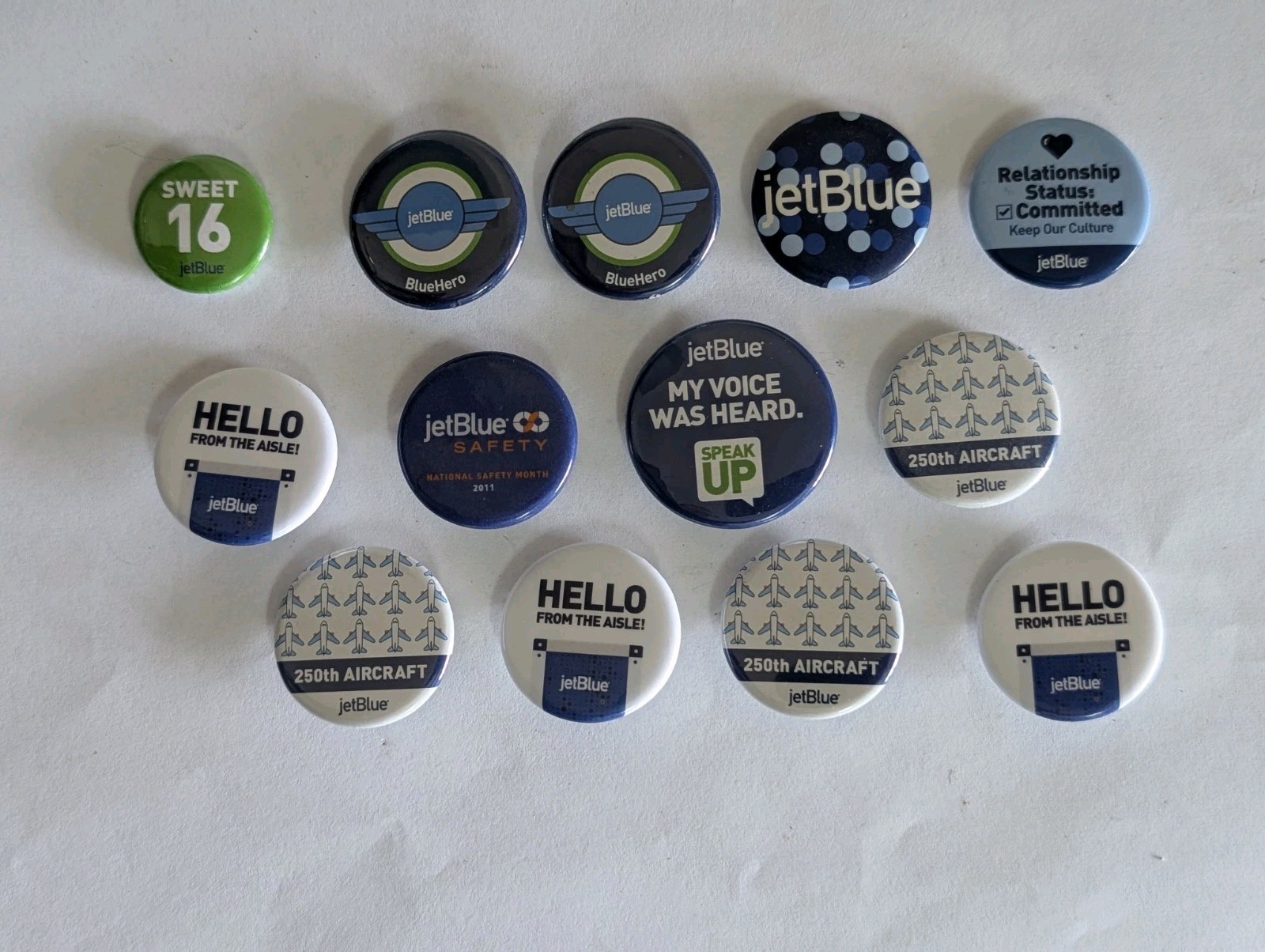 Lot 13 JetBlue Airways Pins Buttons Vintage Early-Mid 2000s Aviation Employee