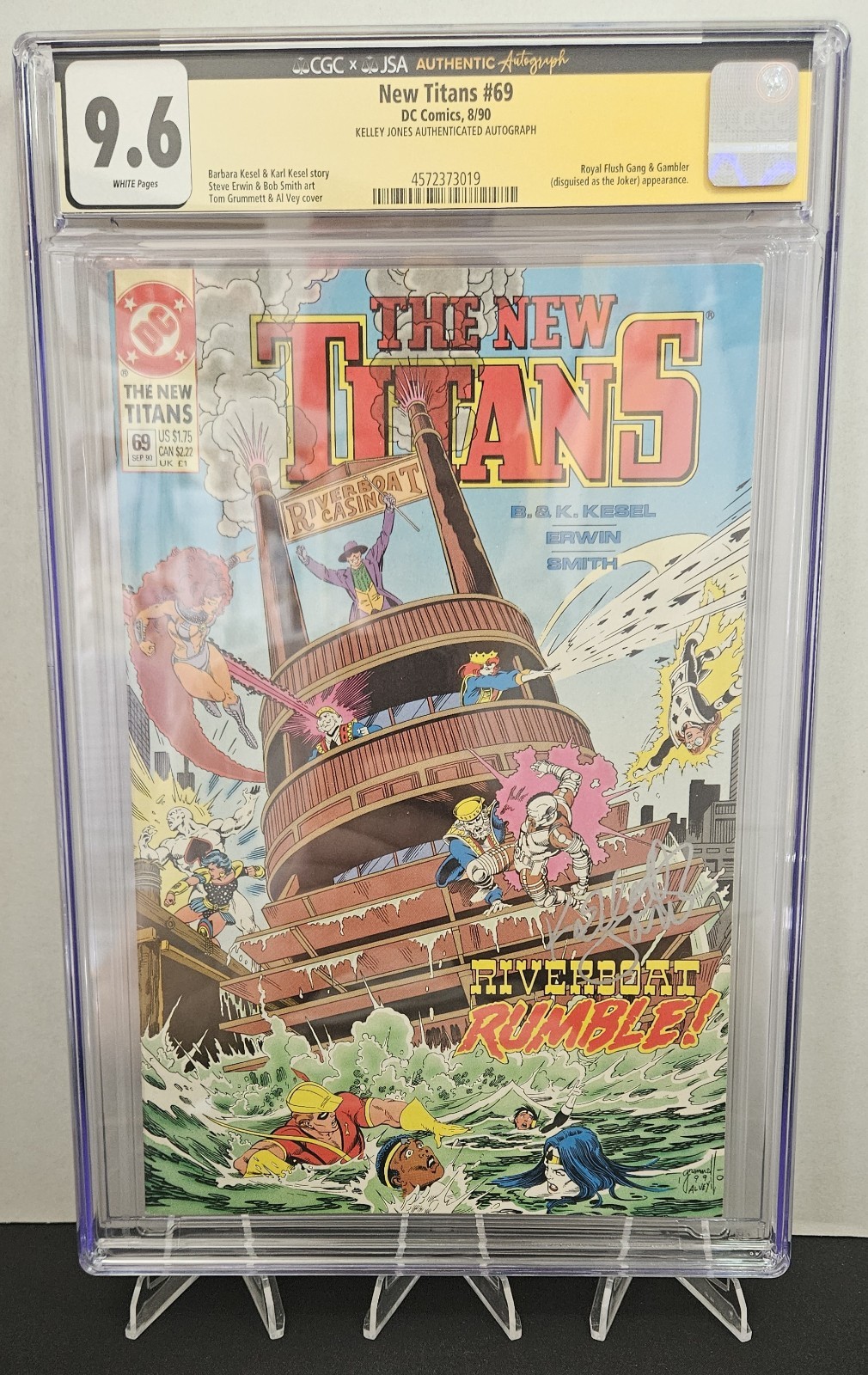 The New Titans #69 Autographed By Kelley Jones CGC 9.6 JSA