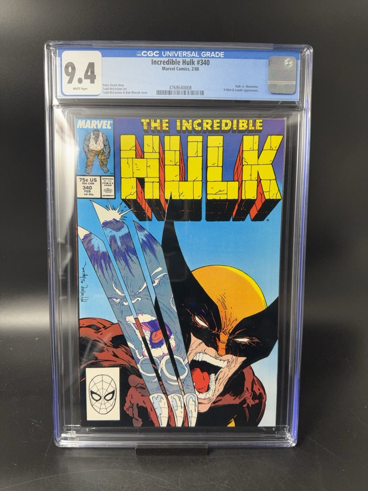 Incredible Hulk #340 CGC 9.4 WP 🔑 KEY McFarlane Cover SHARP High Grade Classic
