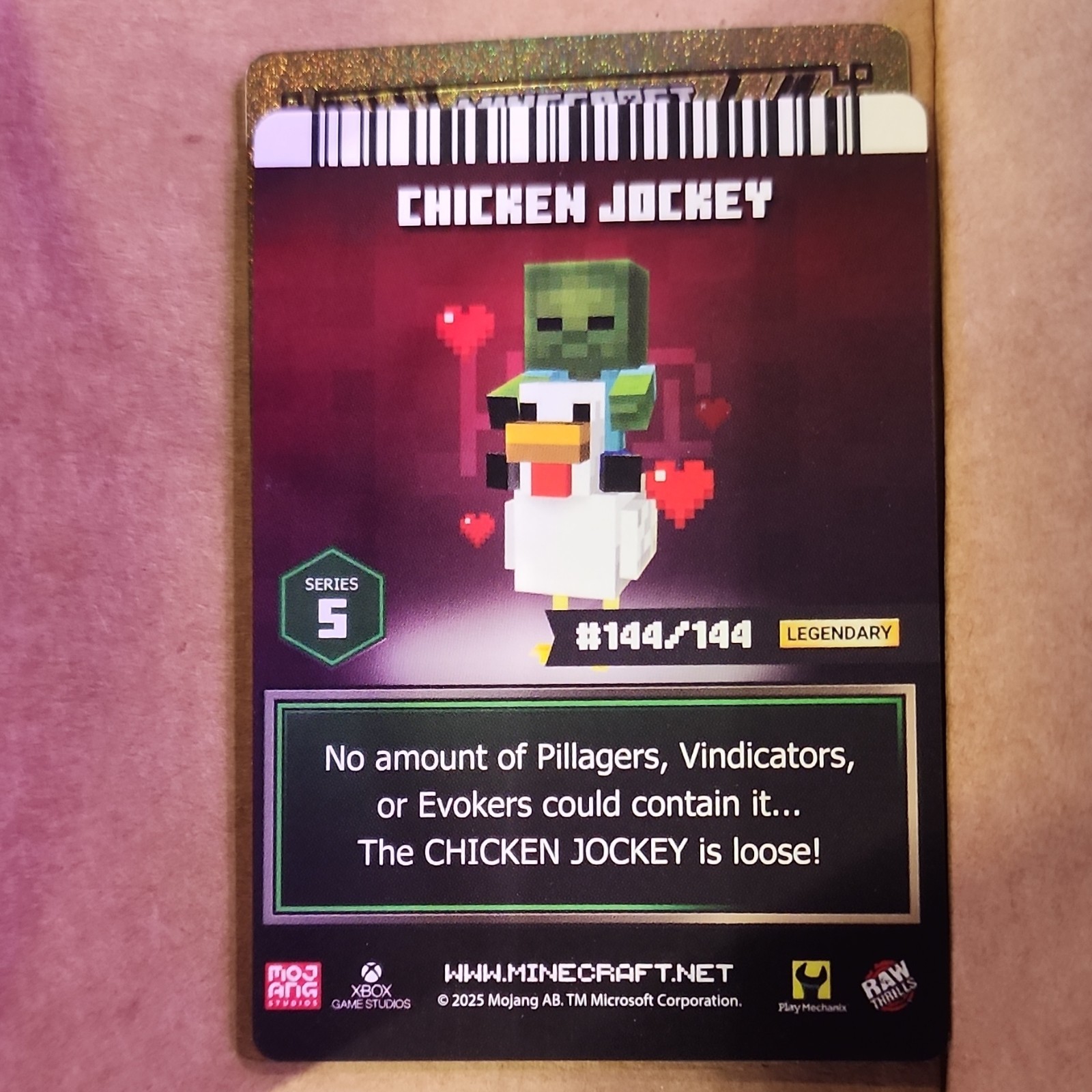 Minecraft Dungeons Legendary Chicken Jockey Trading Card