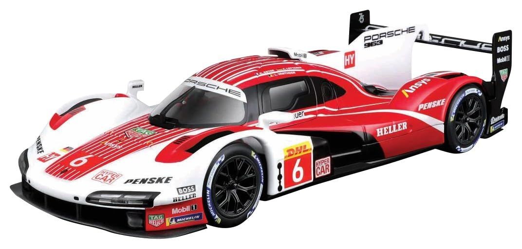 Kyosho Burago 1/43 Porsche 963 2024 No.6 White Red Diecast Model Car