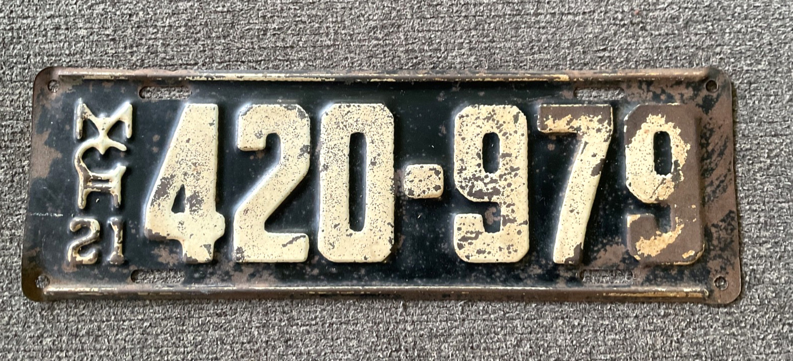 RARE 1921 MICHIGAN 420 WEED MARY JANE LICENSE PLATE ORIGINAL SMOKE COOL PLATE 