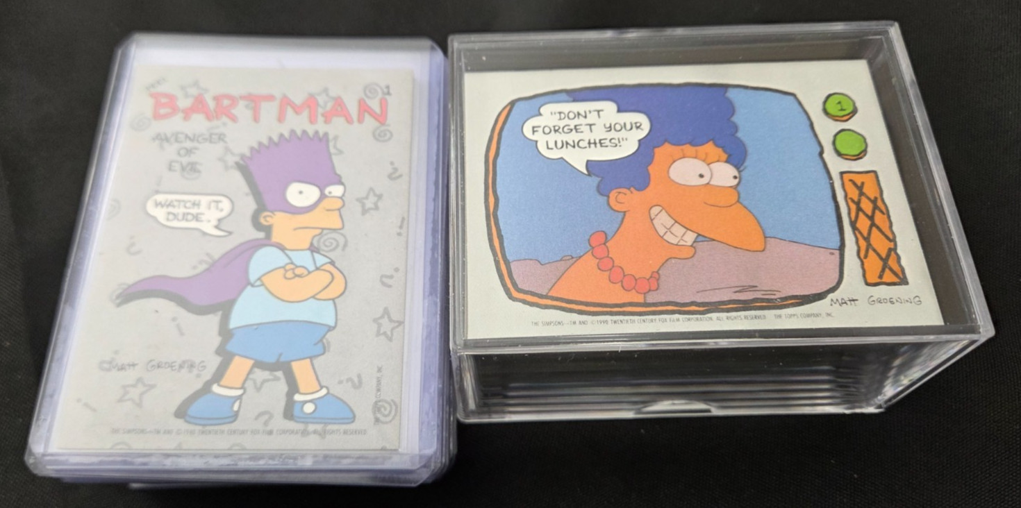 1990 Topps The Simpsons Complete 88 Card Set Plus  22 Sticker Set Bartman RC🔥