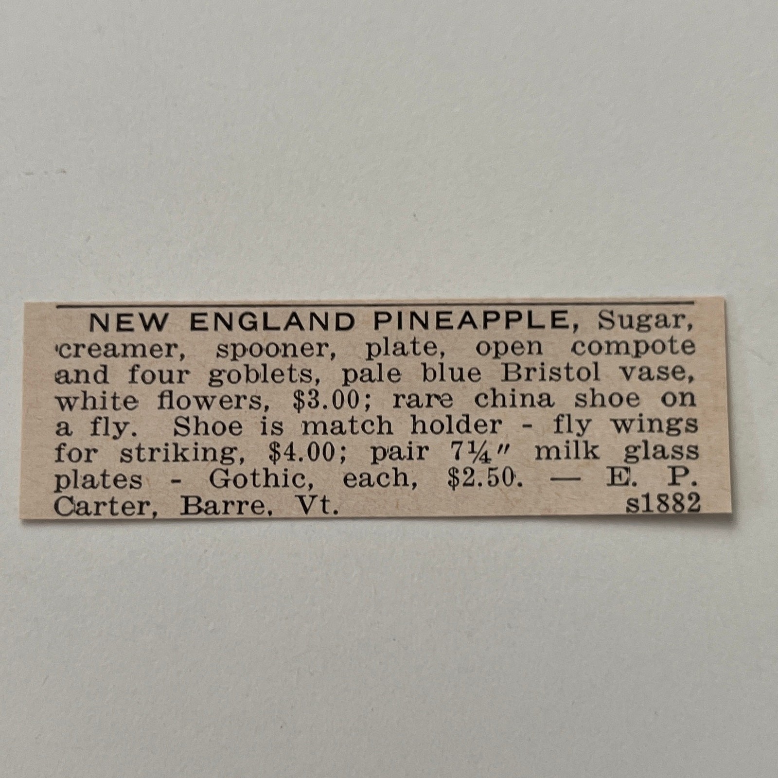 New England Pineapple E. P. Carter Barre VT 1943 Clipping SAI7-S98 New England Pineapple E. P. Carter Barre VT 1943 Clipping SAI7-S98