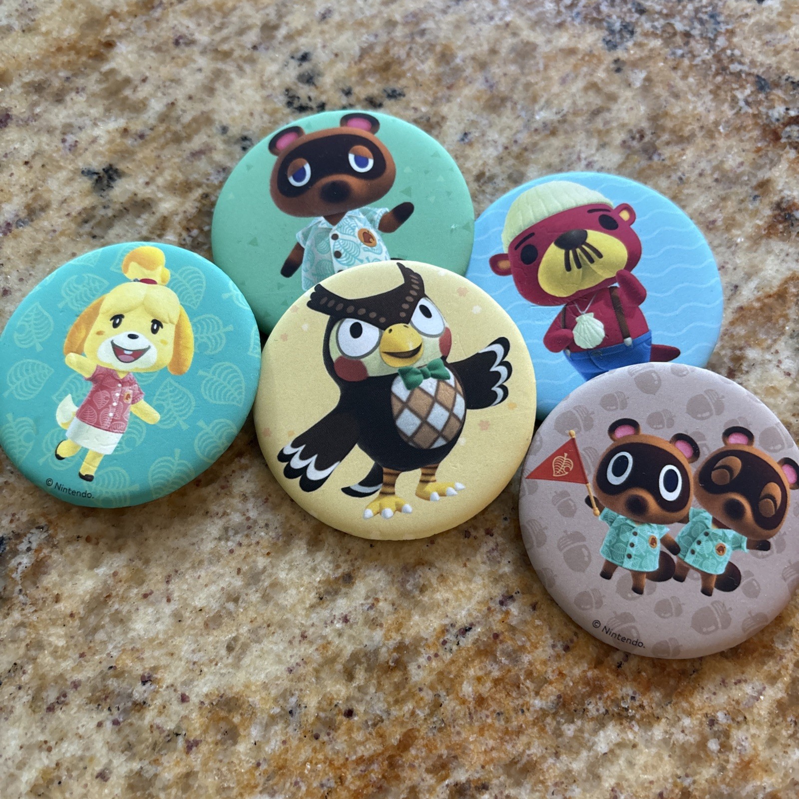 Animal Crossing Aquarium Tour Collectible Buttons Set Of 5