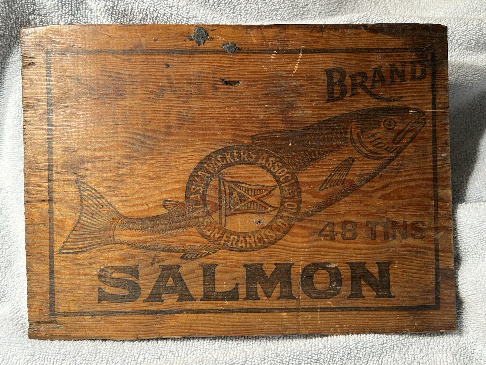 Salmon Wooden Crate Alaska Packers San Francisco Salmon Wooden Crate End Panel