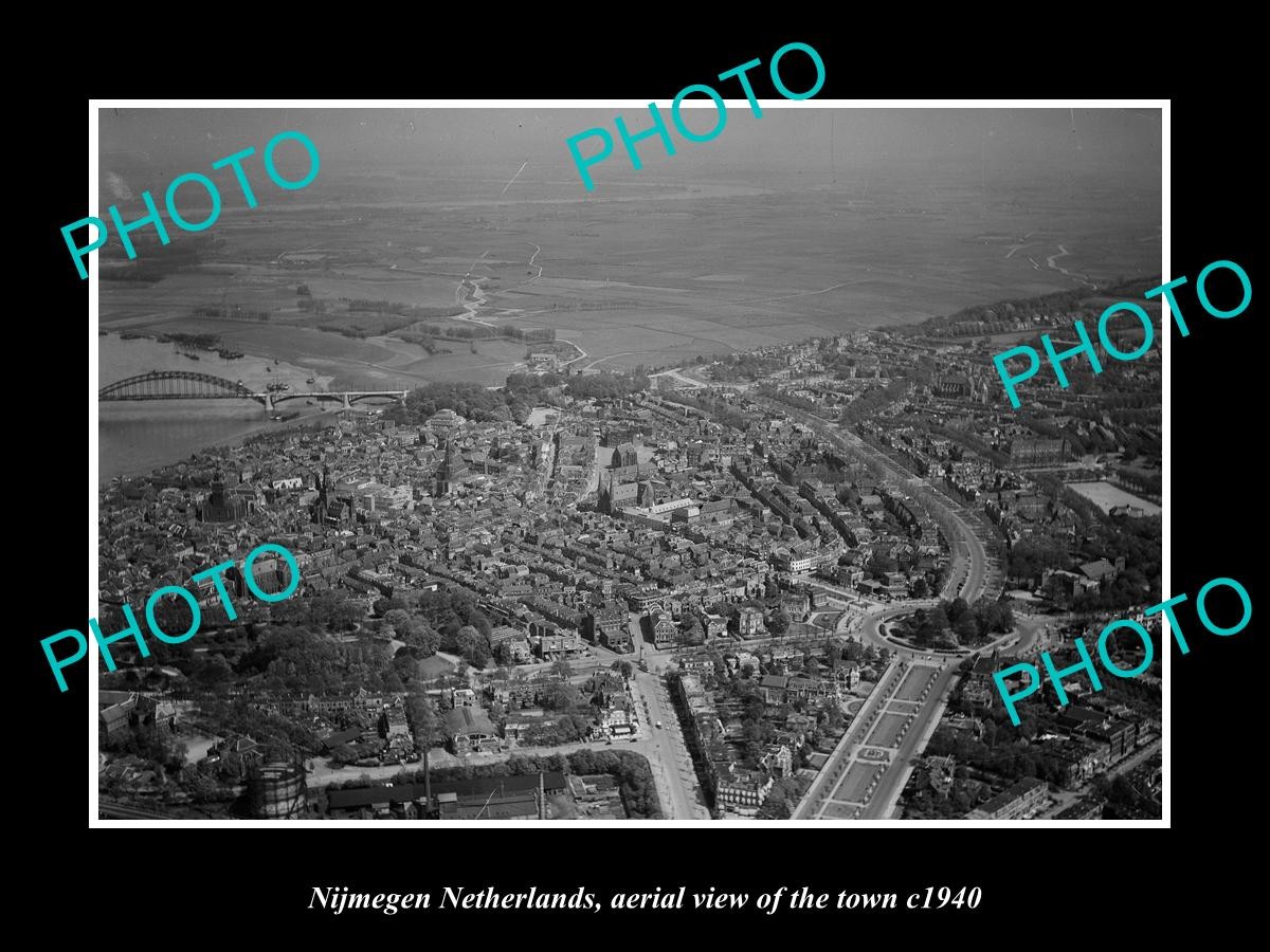 Nijmegen Netherlands Holland Town Aerial View c1940 2 Old Large Historic Photo
