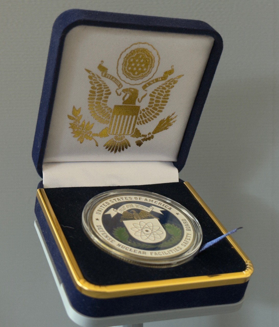 U.S. Defense Nuclear Facilities Safety Board Challenge Coin in Velvet Case