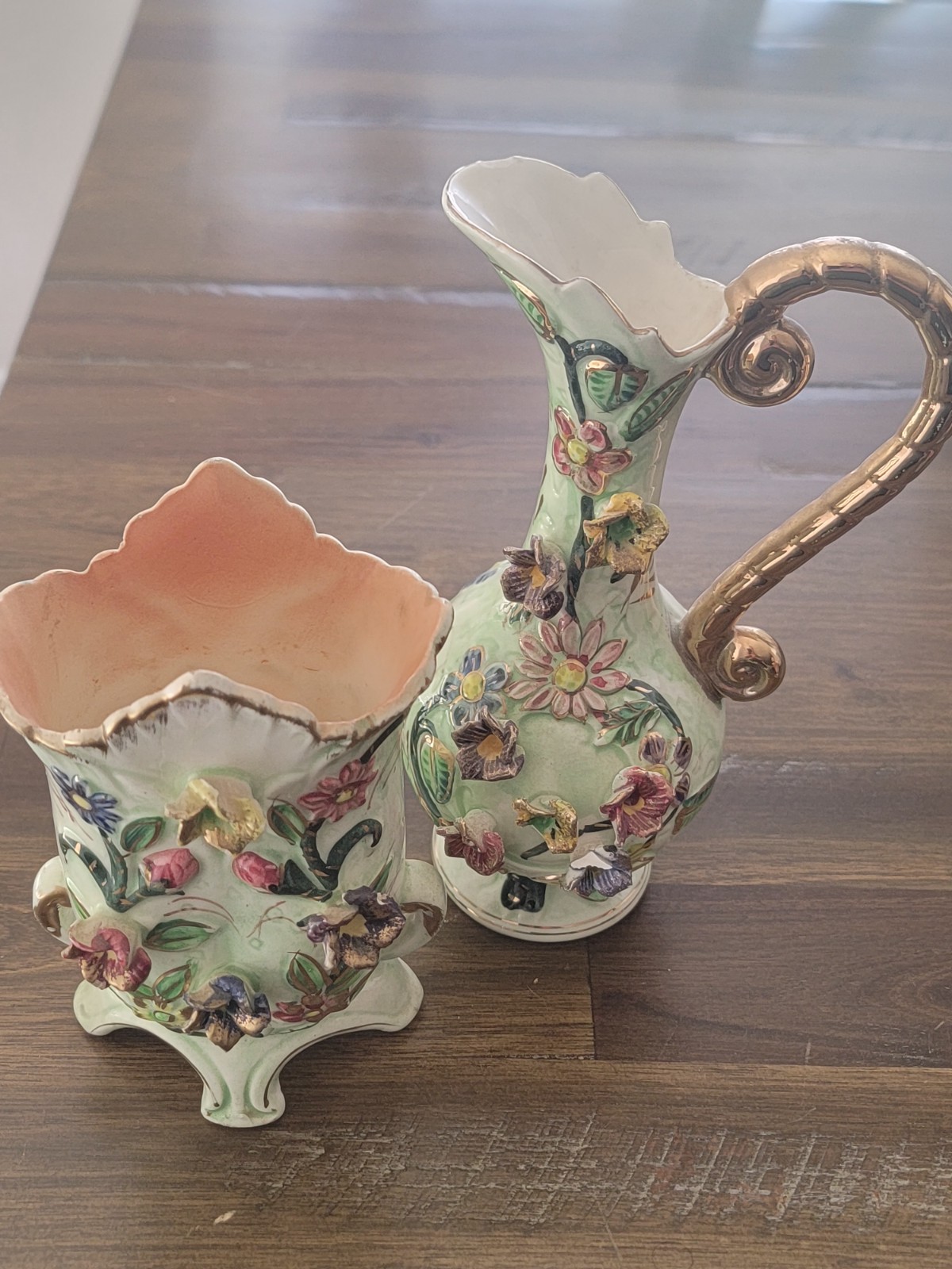vintage mid-20th-century hand-painted porcelain or ceramic decorative items