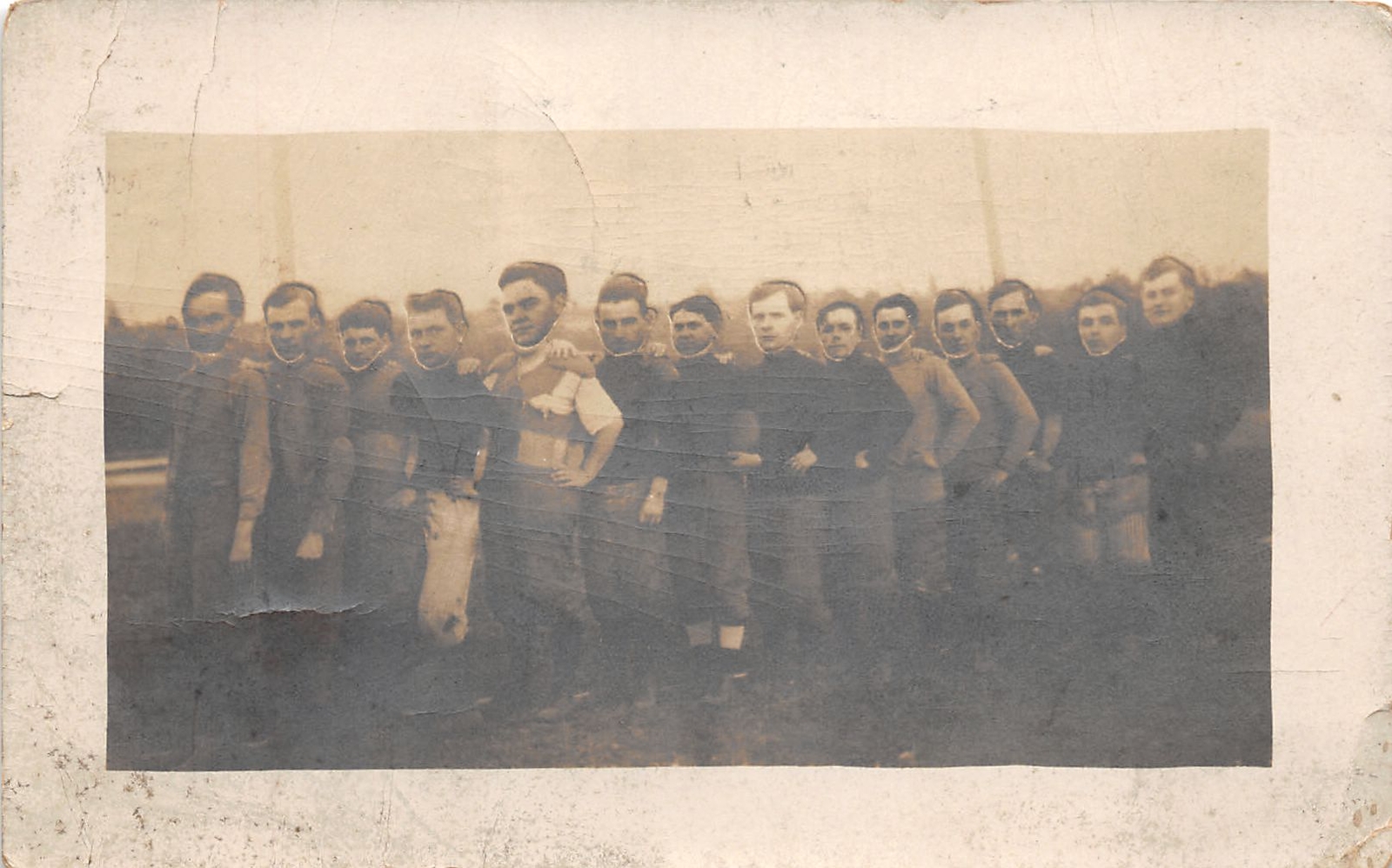 J38/ Interesting RPPC Postcard c1910 Football Team Homemade Photo 235