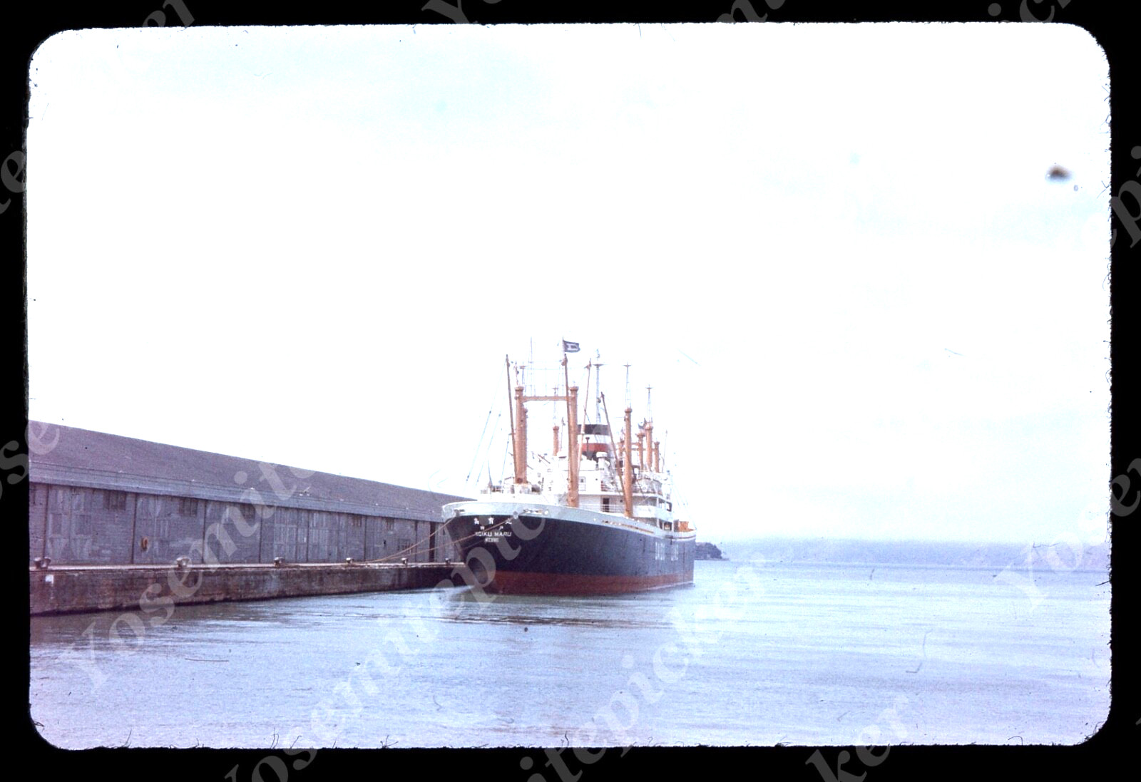 sl08 Original Slide 1958 Japanese Freighter Ship 719a