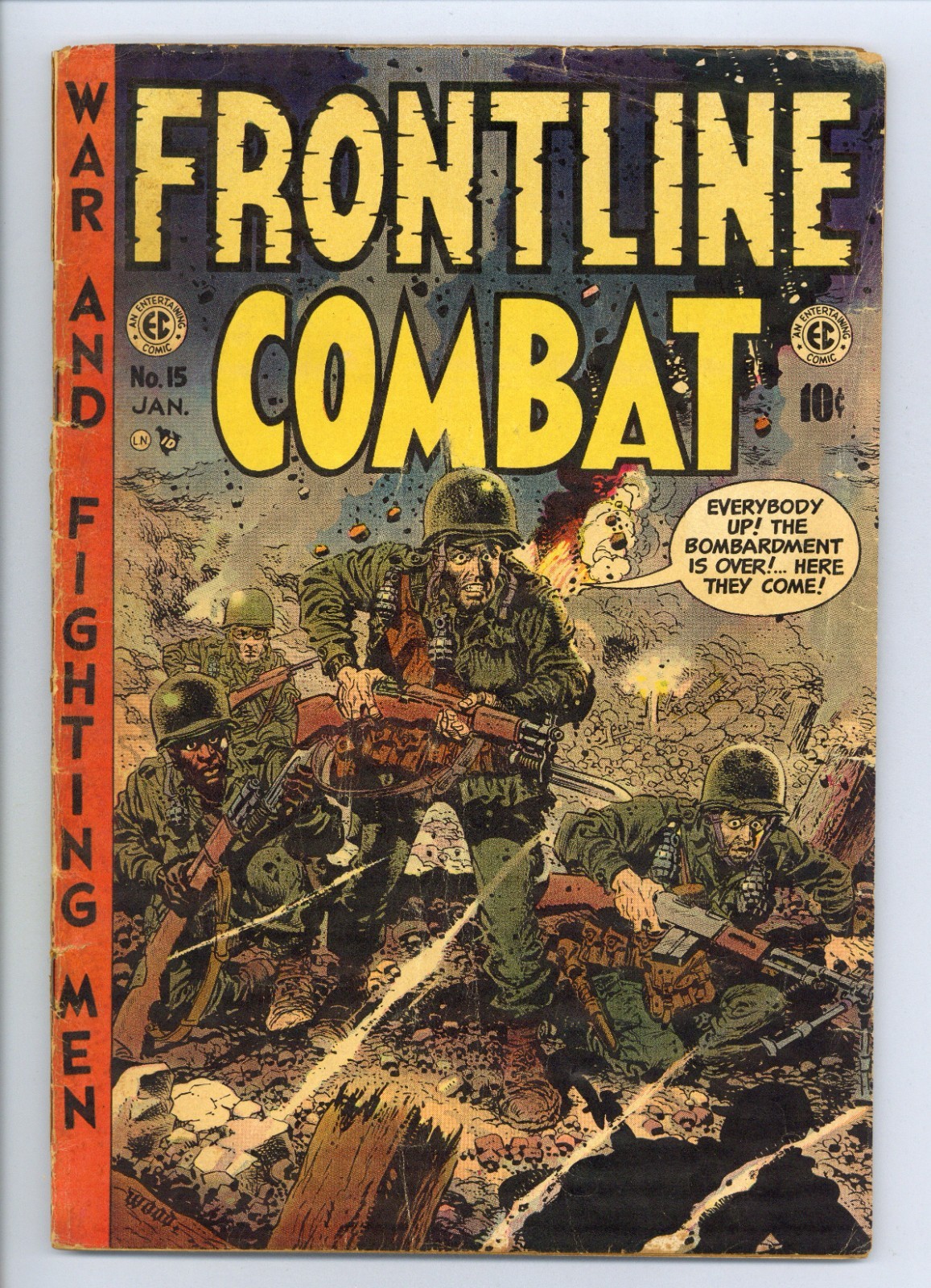 FRONTLINE COMBAT 15 (GVG) Wood cvr/art Severin Evans Davis Kurtzman 1954 EC n169