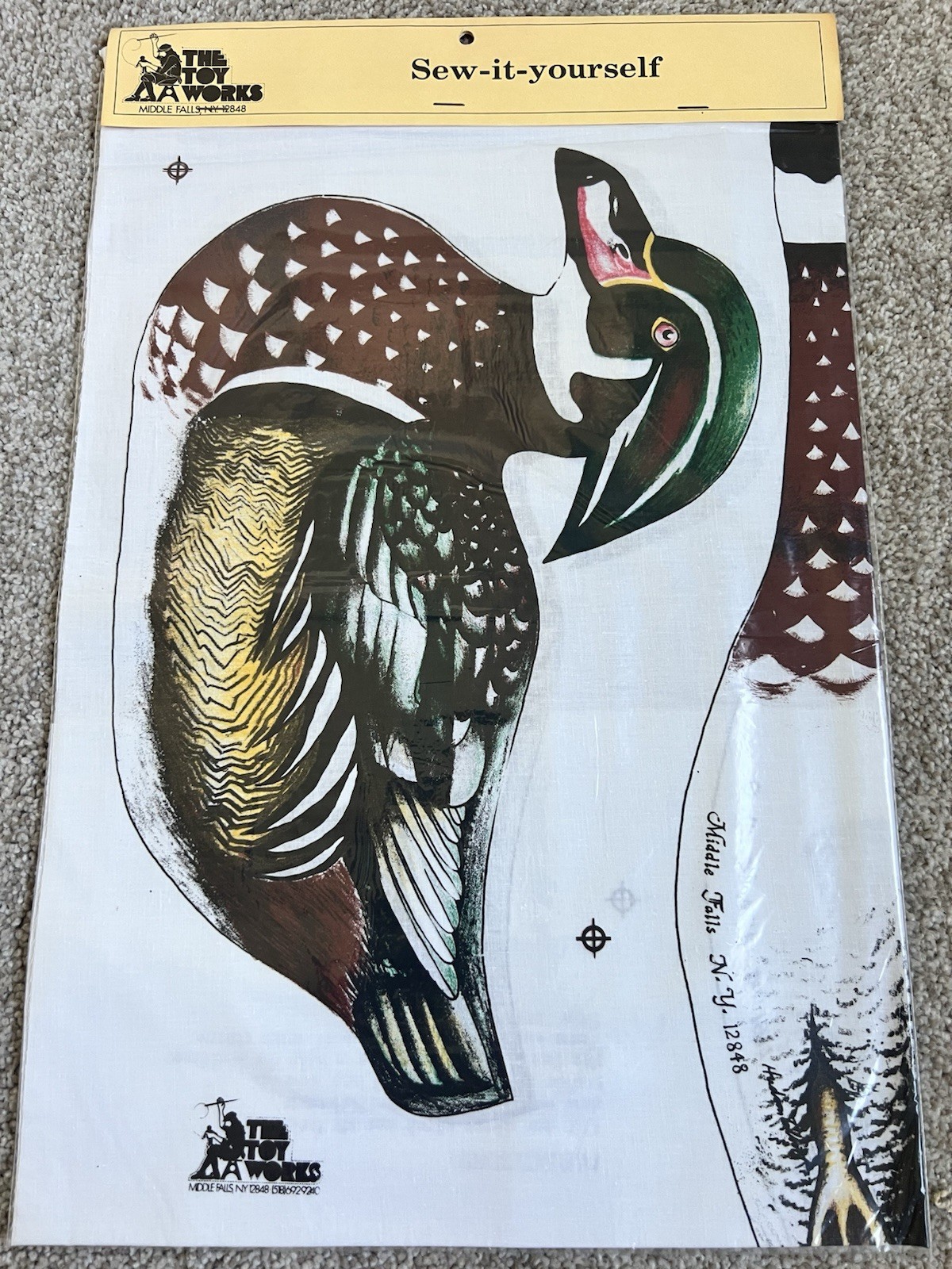 1978 THE TOY WORKS SEW-IT YOURSELF MALLARD DUCK CUT PATTERN